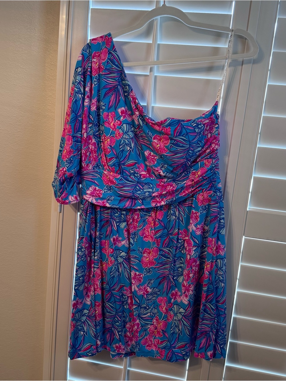 Lilly Pulitzer Niki One-Shoulder Romper in Orchid Oasis